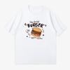 Cute Burger Cartoon Pattern Printed Womens Tshirt Short Sleeve Round Neck Casual Womens Comfortable Summer Clothing