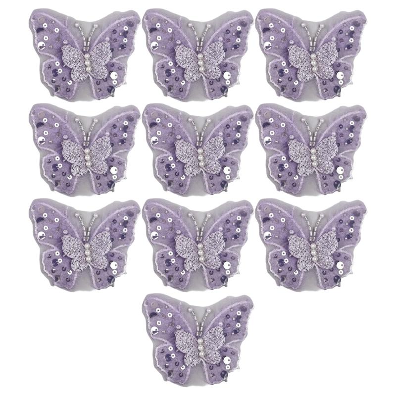 Glittering Sequins Butterfly Applique Decoration For Fabric Improvement On Hats Bags And DIY Ideas