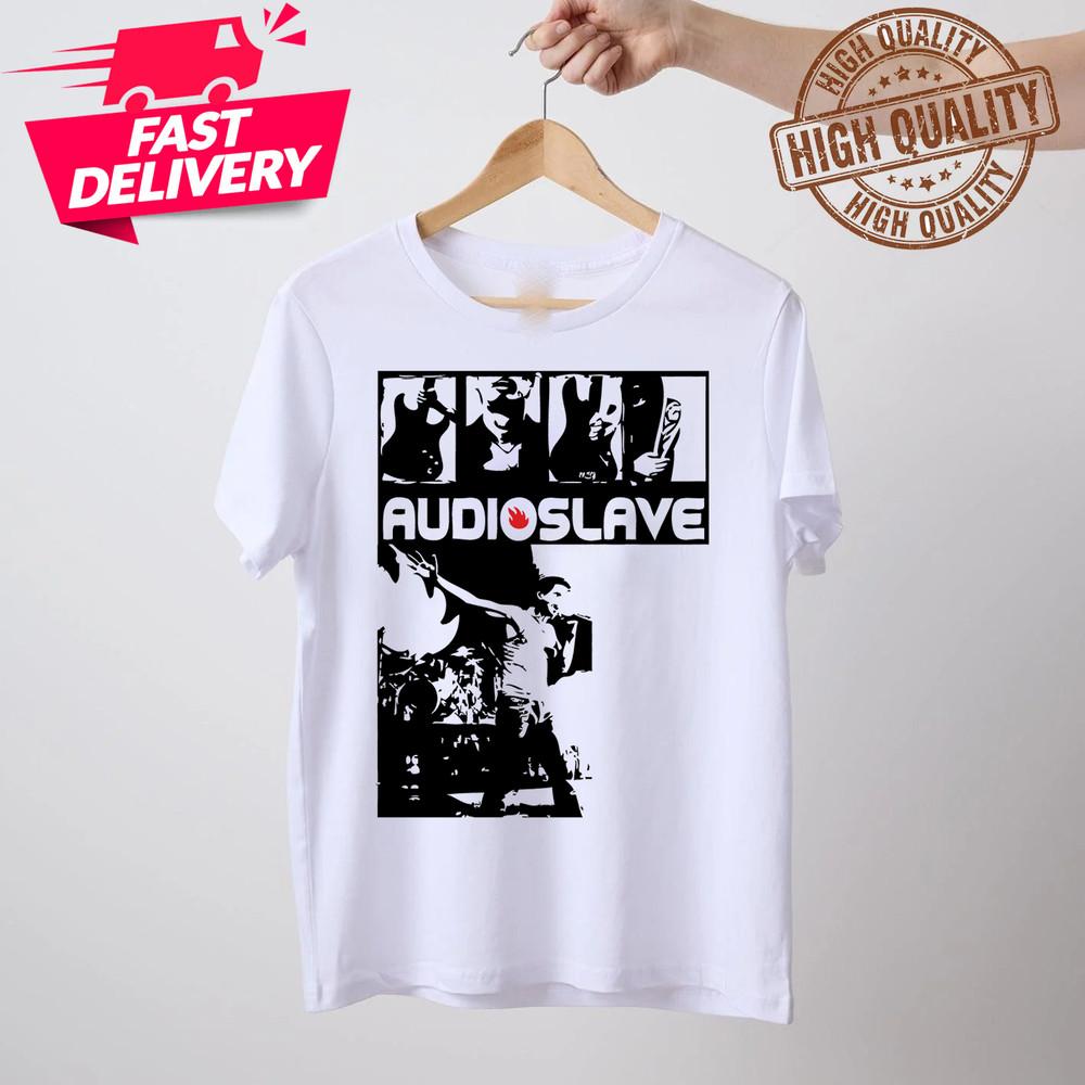 Retro 90s Audioslave Band Shirt Short Sleeve White Unisex Classic S-5XL 1V0136 Unisex T-Shirt M