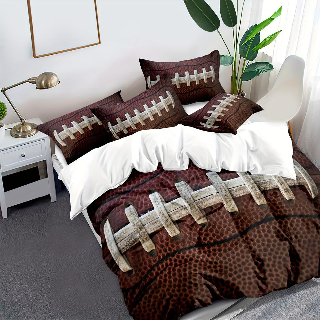 Rugby American Football Sports Quilt Cover Bedding 3D Printing Three-Piece Home Textile
