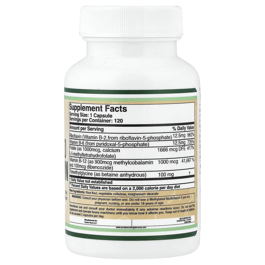 Double Wood Supplements, Methylated Multivitamin, 120 Capsules
