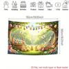 2D Easter Photo Booth Backdrop, Cute Bunnies & Floral Garden Photography Background