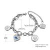 Bracciale con Charm Spirituale Lokaer Color Oro Acciaio Inossidabile Catena con Sole Occhio Maligno e Mano di Fatima per Donne Gioielli Protettivi B25057