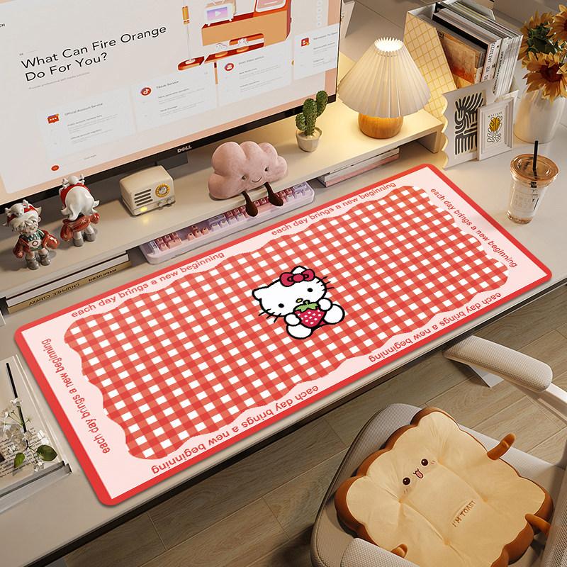 2026 Girls Hello KittySlip-resistant and Dirt-proof Leather Mouse Mat Writing Desk Tablecloth Desk Mat Office Computer Desk Mat