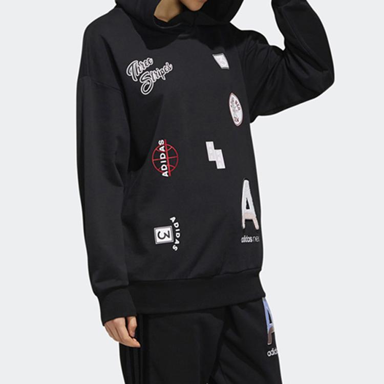 Adidas Neo Classic Sport Hoodie For Spring And Autumn Women Tops Black EI4289