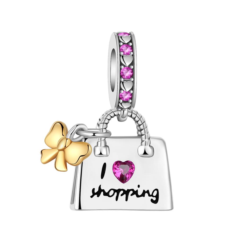 Romantisches Thema Echte Kupfer Lippenstift Schuhe Tasche Anhänger Rucksack Perlen Anhänger Passend für Damen Armband Halskette DIY Feiner Feiner Schmuck Geschenkartikel