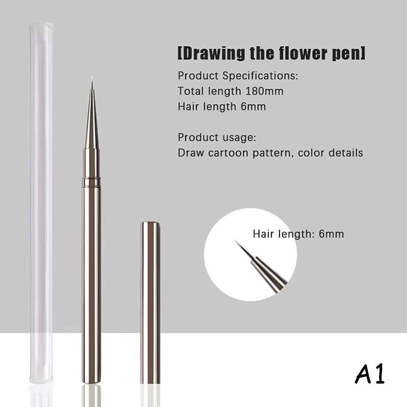 Nail Glue Phototherapy Brush UV Gel Painting Pen Nail Art Drawing Liner Brush Metal Manucure Professionnel Brushes Tools