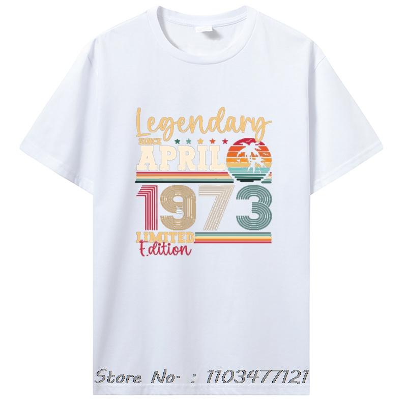 Best Of 1973 Birthday Gifts T Shirt Men's Cotton Funny T-Shirt Old Graphic T Shirt Men Clothing Oversized Tshirt Tees