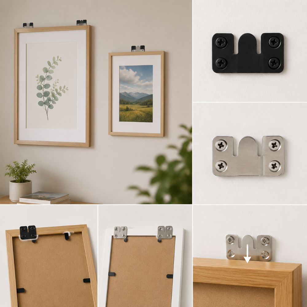10pcs Rust Proof Hanging Brackets Interlocking Design Flush Mount Bracket Wall Fixing Bracket  Home