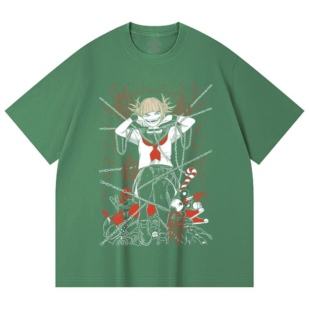 230 Gsm 100% Cotton My Hero Academia V8 Toga Print Unisex Heavy Cotton T Shirt