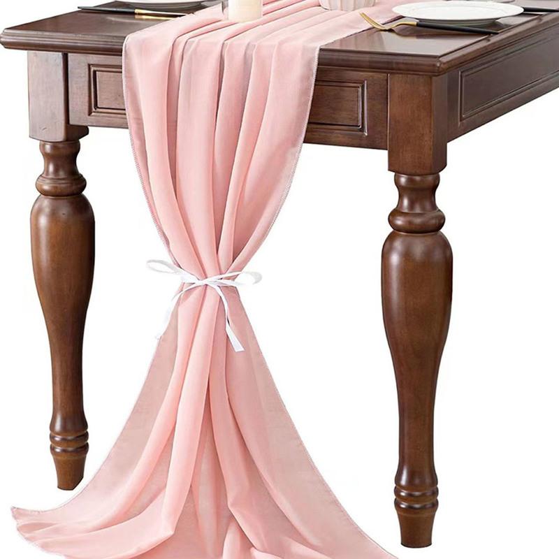 Chiffon Table Runner, Table Decorations Sheer Wedding Table Runner Rustic Romantic Wedding Arch for Bridal Shower Birthday Party 70x300cm