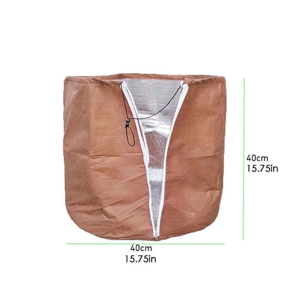 Waterproof Winter Flowerpot Antifreeze Cover Plant Frost Protection Bag with Zipper Drawstring Garden Plant Cover