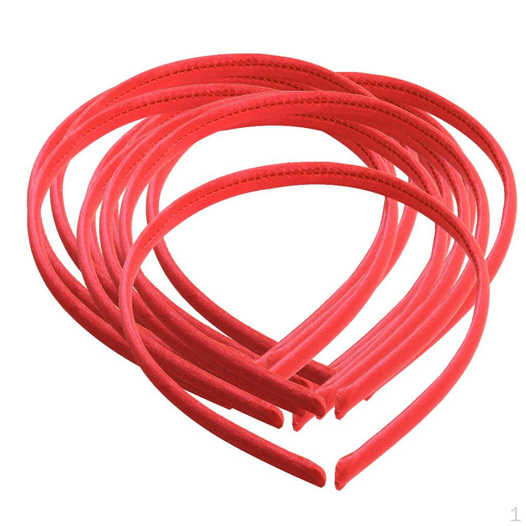 10 Pcs Women Girls Satin Plain Headband Alice Ban Hair Band Diy