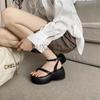 Clogs High Heeled Sandals Women Transparent Shoes Beige Thickened New Blue Summer Low Top Comfortable Buckle PU Sweet Fabric