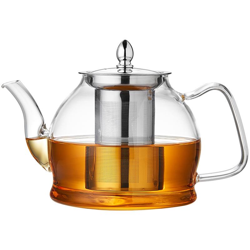 Large Capacity Glass Teapot with Filter for Tea and Water Separation