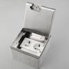 Stainless Steel Marble Style USB-C Floor Socket Box with Flip-top, Euro/German Standard
