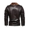 Men’s Faux Leather Jackets Fleece Lined Zipper Bomber Jacket Moto Biker Short Coat PU Motorcycle Racer Stylish Autumn Winter Outwear