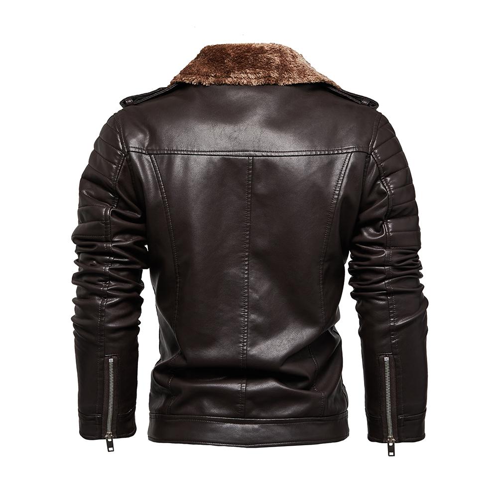 Men’s Faux Leather Jackets Fleece Lined Zipper Bomber Jacket Moto Biker Short Coat PU Motorcycle Racer Stylish Autumn Winter Outwear