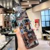 Transparent With Time Scale Water Bottle Creative Large Capacity Leakproof Drop-Resistant Plastic Drink Cup For Climb Travel New
