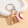 Keychain Pendant Sports Style PVC Baseball Pendant Keyring Baseball Theme Key Chain Portable Car Bag Accessory