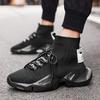Fashion Men High Top Casual Shoes Male Sneakers Fashion Trend Mesh Shoes Cover Foot Breathable Socks Sports Running Shoes Heightening