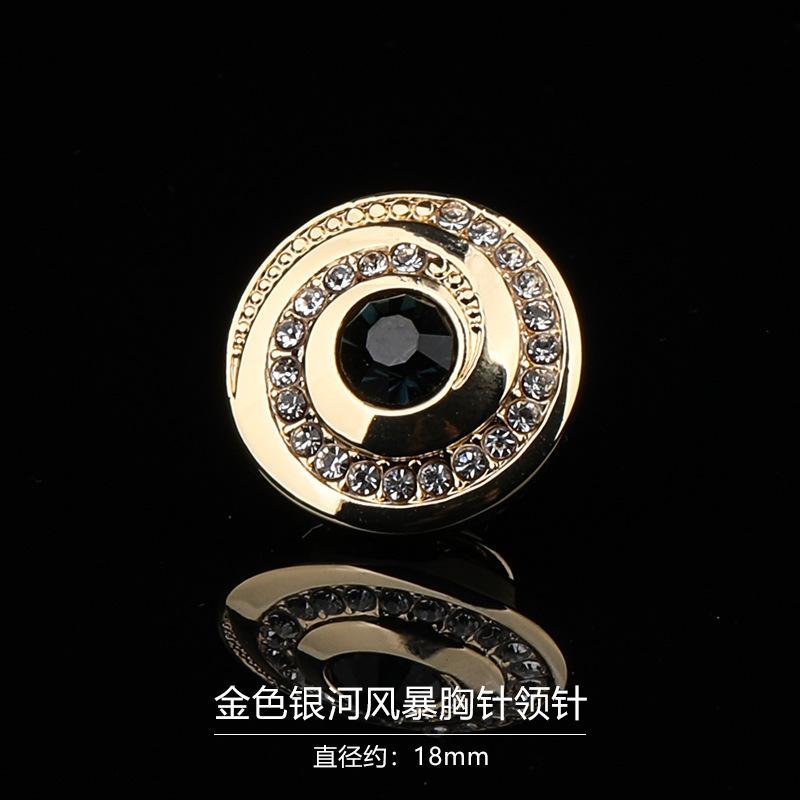Gift Box Men'S Fashion Temperament Crystal Brooch Collar Pin Suit Brooch Collar Pin Trend Corsage