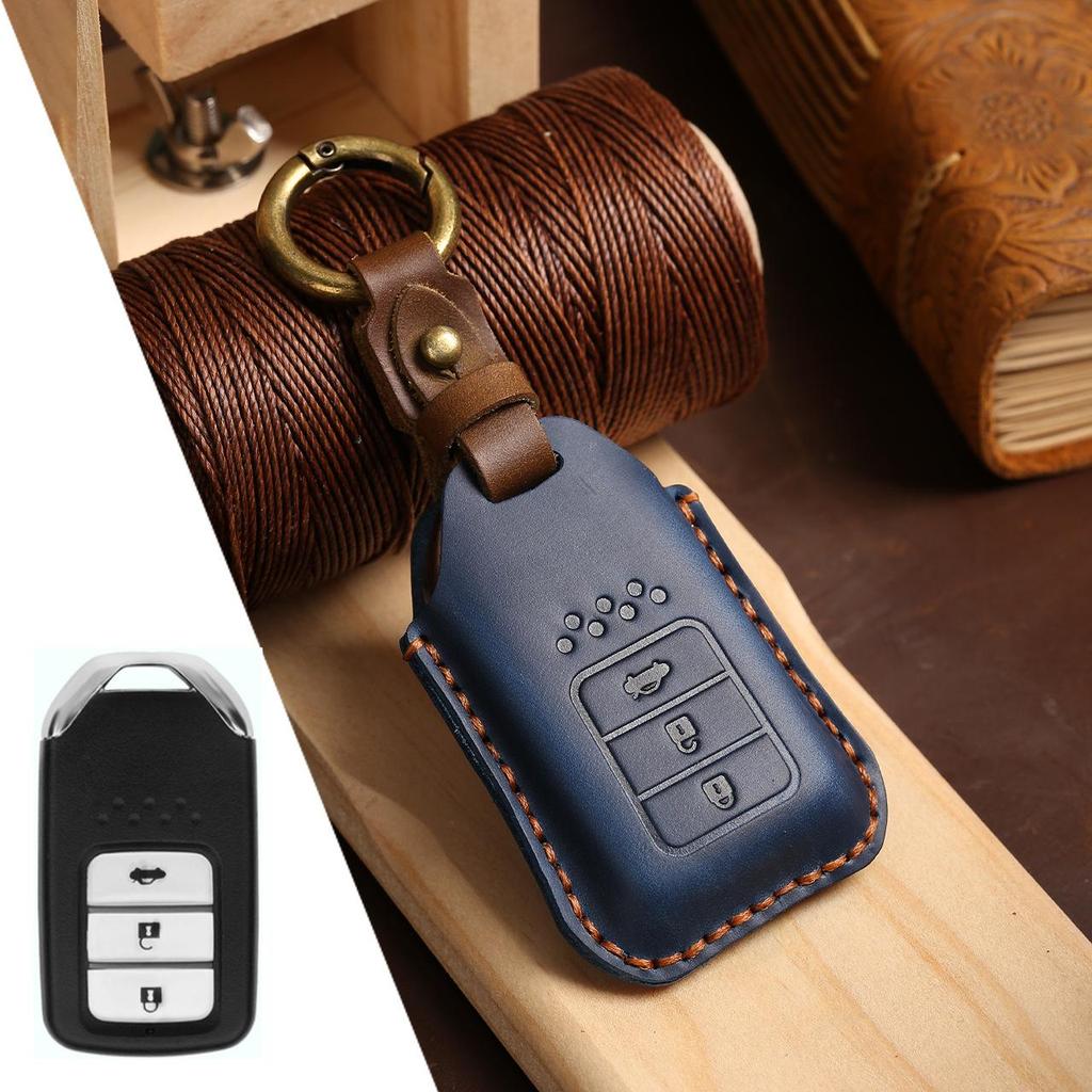 Genuine Leather Key Cover for Honda Civic & Accord - Full Wrap Cowhide Protection