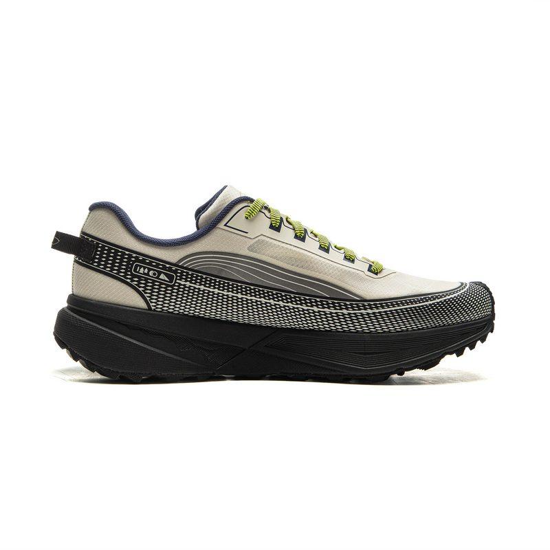 Li Ning Outdoor CF Tracing, Hiking Scenery Cushioning Reflective Rebound Low Top Hiking Shoes Unisex Black Gray AHTV041-2