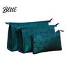 Travel Accessory Pouch Set 3Pcs/Set Makeup Bags Waterproof Faux Leather Cosmetic Bag Portable Geometric Toiletry Bags for Skincare Brushes