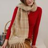 TATIANA Snug Checked Wool Blended Muffler MF8108 Beige