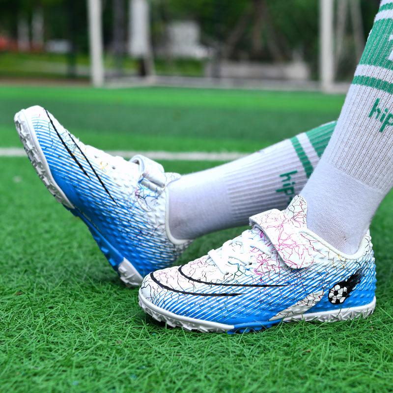 Cheap kids soccer boots broken nails student training shoes Velcro short spikes artificial grass children's foot training shoes