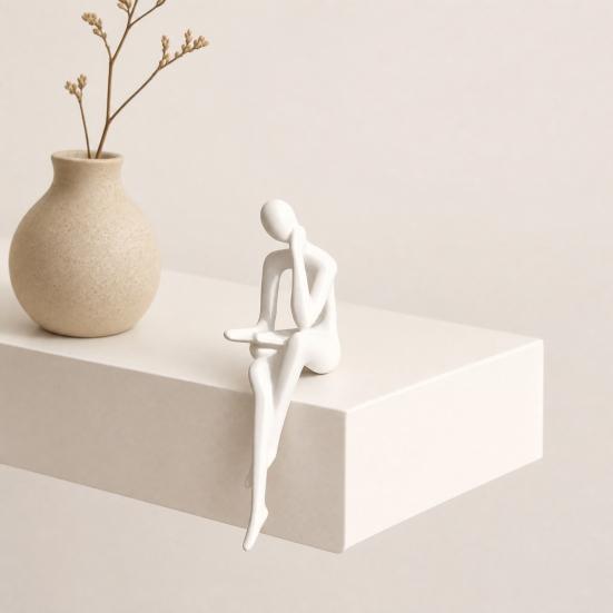 Abstrakcyjna Statua Myśliciela Drukowana 3D Figurka Czytającego Myśliciela Nowoczesna Rzeźba na Półkę