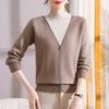 Middle-Aged Women's Autumn Velvet-Lined Knit Top