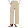 Womens Dressy Pants Work Straight Leg Pants Casual Bell Bottom With Trousers Pockets