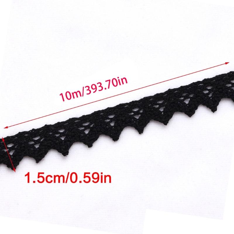 Practical Cotton Lace Trim for Crafts 1.5Inch Wide Soft Decorative Ribbon for Clothing and Home Decoration