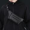 Crossbody Bag Men's Multi-Layer PU Shoulder Bag Business Chest Bag Commuter Waist Bag