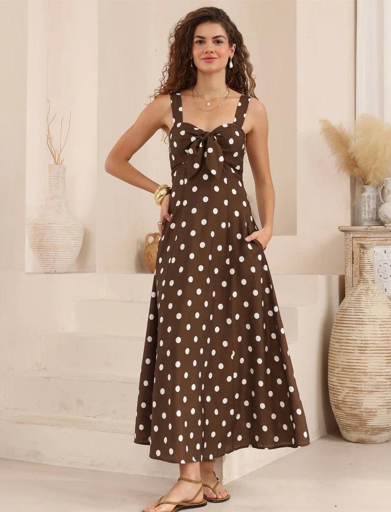 2026 European and American new jumpsuit, polka dot slim temperament retro French holiday dress women S