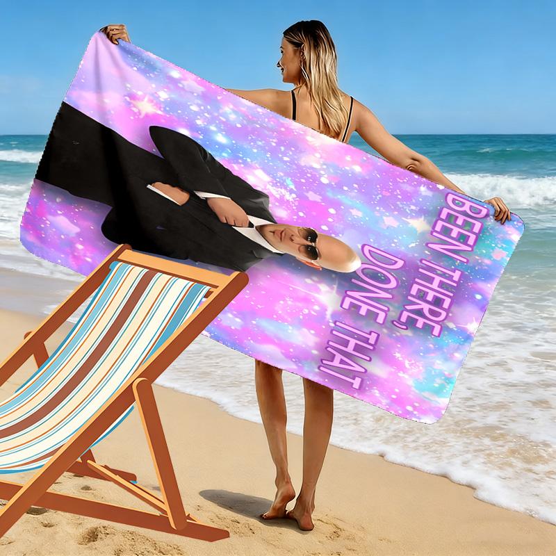 Mr. Worldwide Print Beach Towel, Large Soft Quick Dry Towel for Beach Camping Swimming