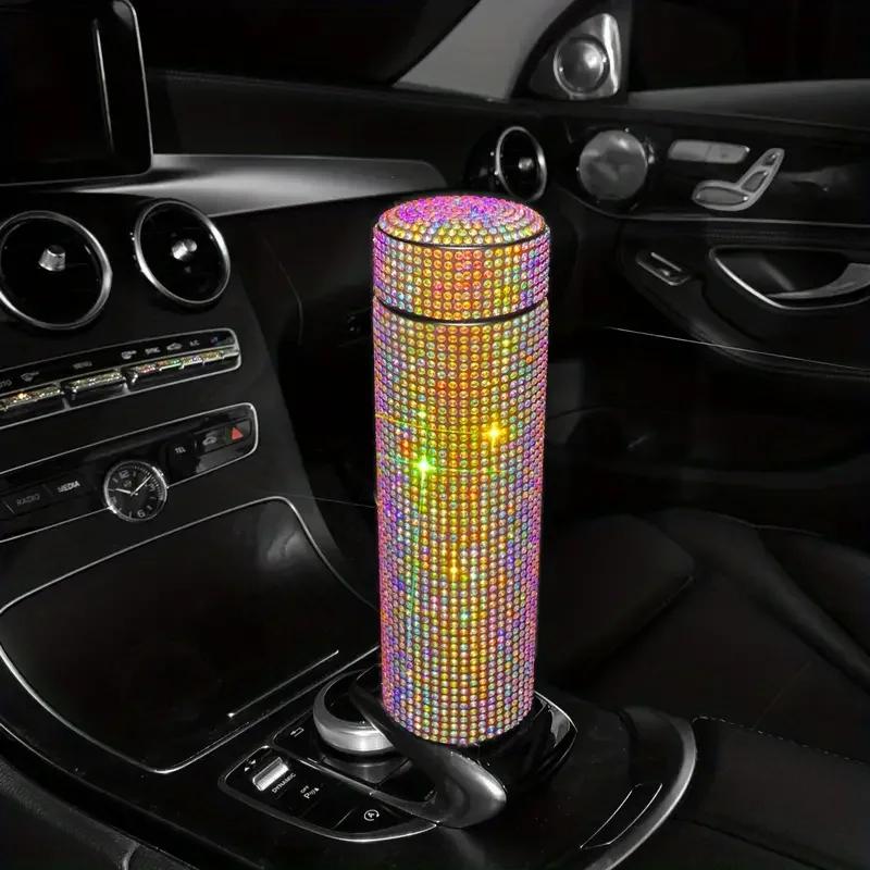 500ml Auto Izolovaná Láhev na Vodu 304 Nerezová Ocel Diamantová Tepelná Konzervace Držák na Vodu Bling Auto Příslušenství pro Ženy