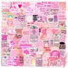 130Pcs/Set Pink Healing Phrase Mini Diary Manual Stickers DIY Scrapbooks Album Decor Decals Stickers