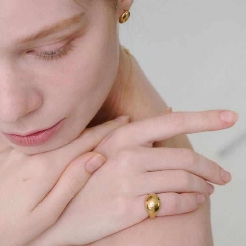 salted Mini button ring