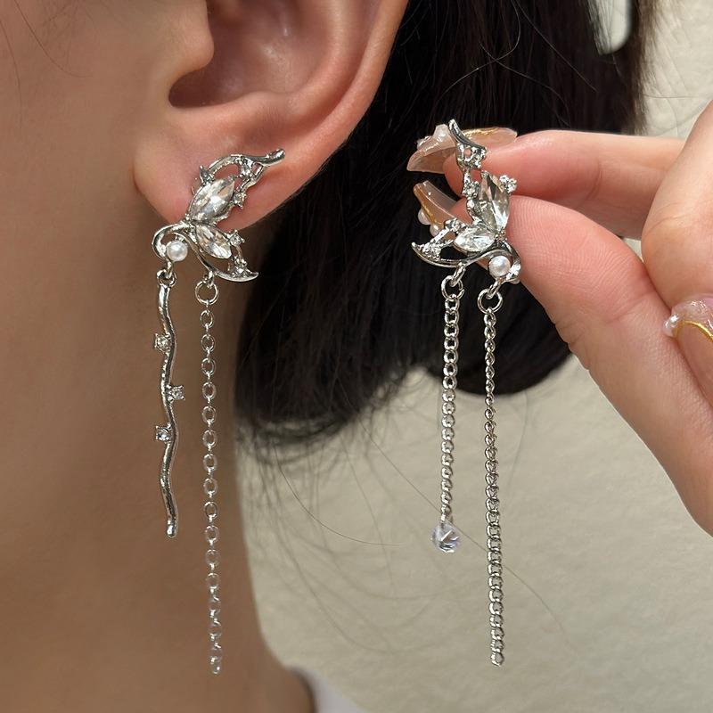 Boucles d'oreilles à longues pampilles pour femmes, style coréen Dongdaemun, design original, boucles d'oreilles polyvalentes