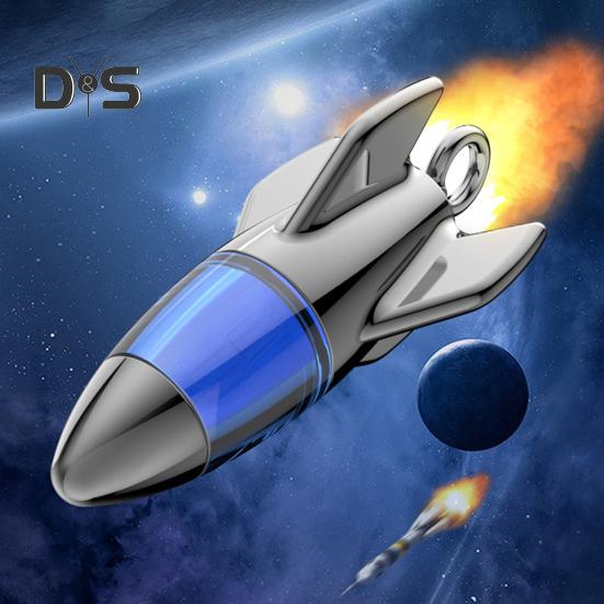 Car Static Eliminator Discharger Keychain Pendant Novel Rocket Design Wear-Resistant Portable Anti-Static Device for Car Metal Handles