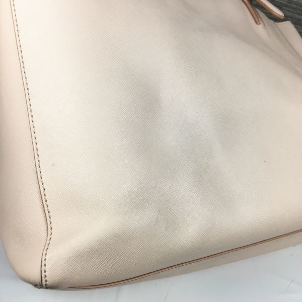 Tory Burch Leather Tote Bag Pink Large 3 Compartments Authentic(USED)