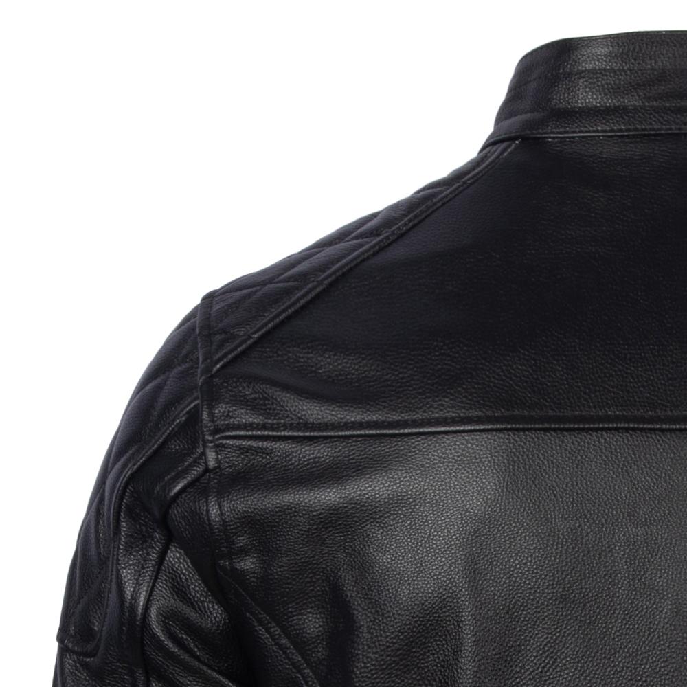 Black Motorcycle Jackets Genuine Cowhide Leather Coats Men Leather Jacket Riding Biker Jackets For Men Clothing Winter