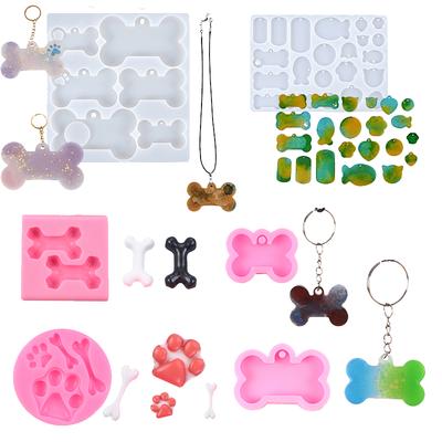 Moule en silicone pour porte-clés, plaque d'identité pour chien, bricolage, pendentif, bijoux, artisanat, moule en résine époxy