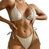 Farbe hinzugefügt, neue Kordelzug-Träger geteilter Bikini-Badeanzug Bikini