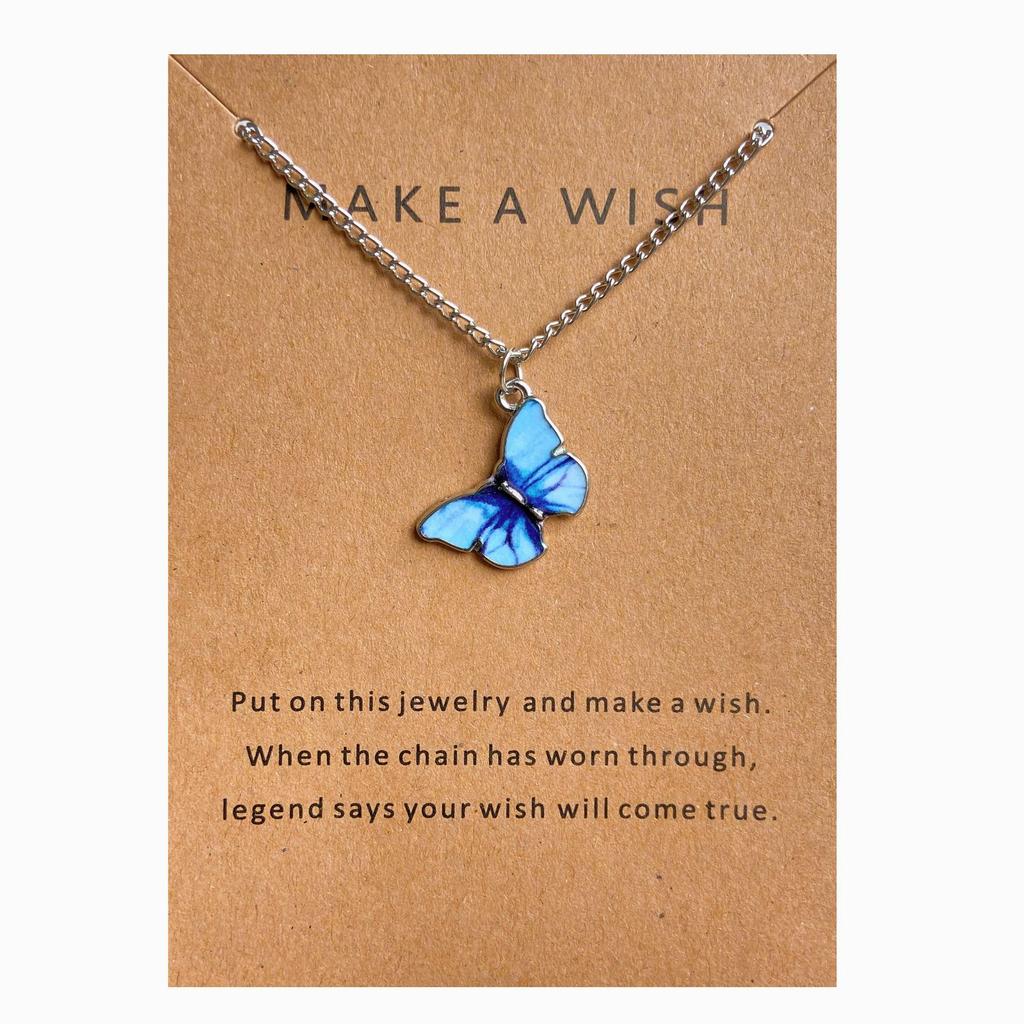 European and American Hot-selling Bohemian Alloy Butterfly Pendant Necklace Pendant Set Collarbone Chain Jewelry Card Pack