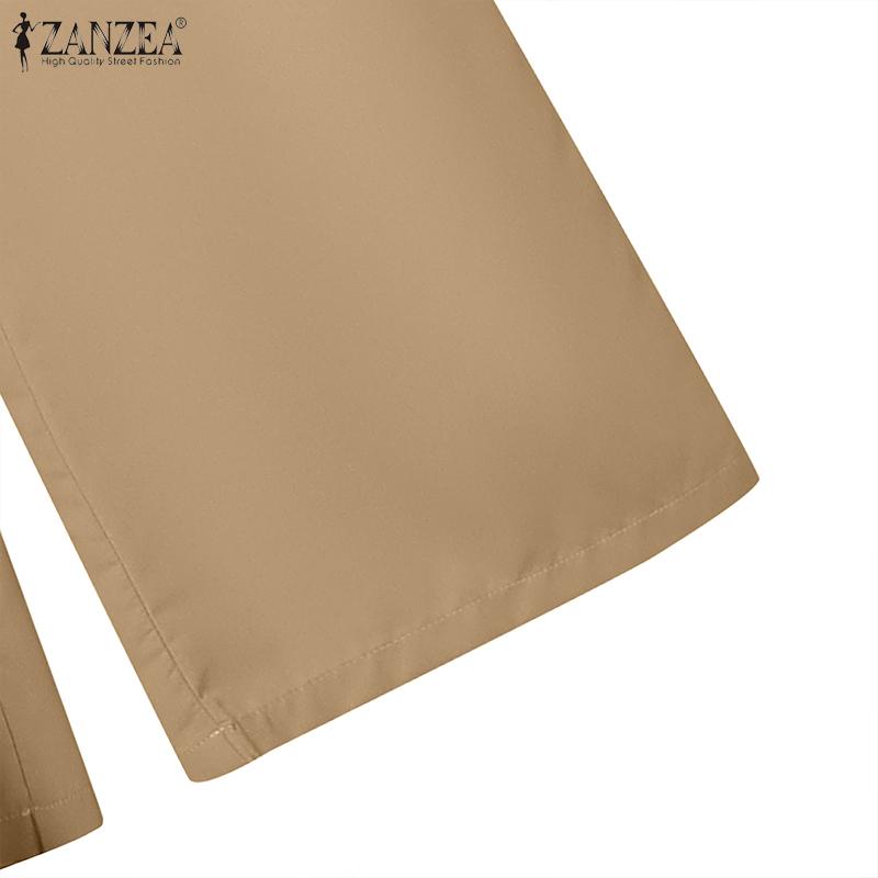 ZANZEA Trajes casuales de dos piezas para mujer, chaleco largo sin mangas y pantalones