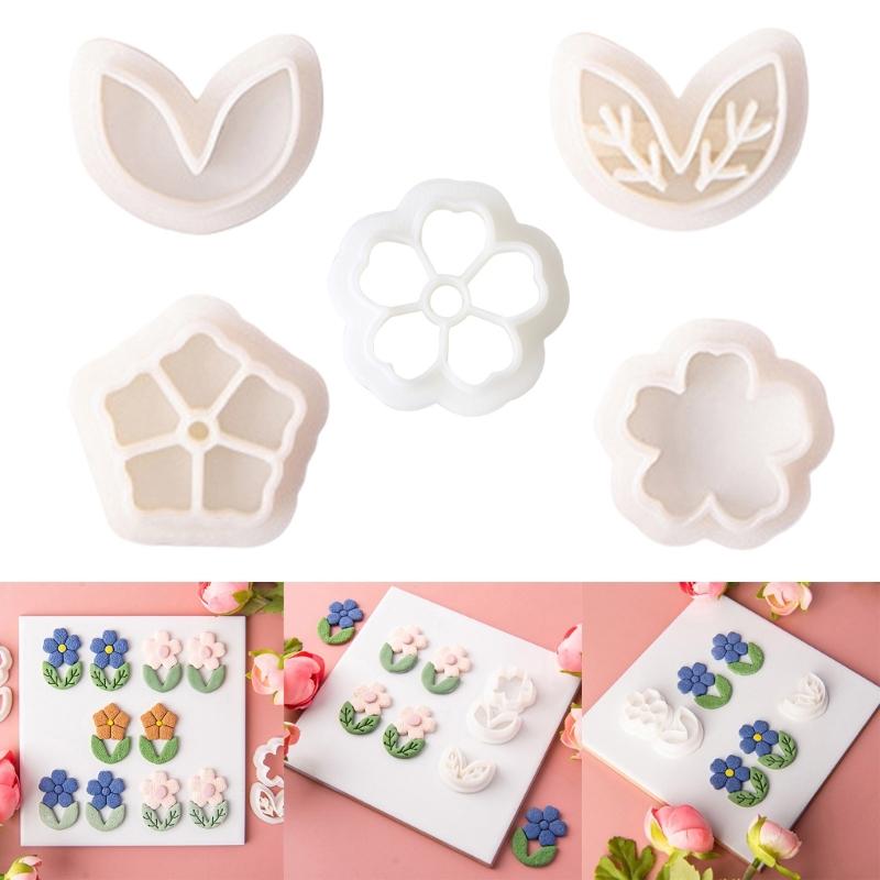 Clay Cutter Leaf Flower Shape Clay Earring Molds for Earrings Making Clay Earring Cutter Tool for Jewelry Making